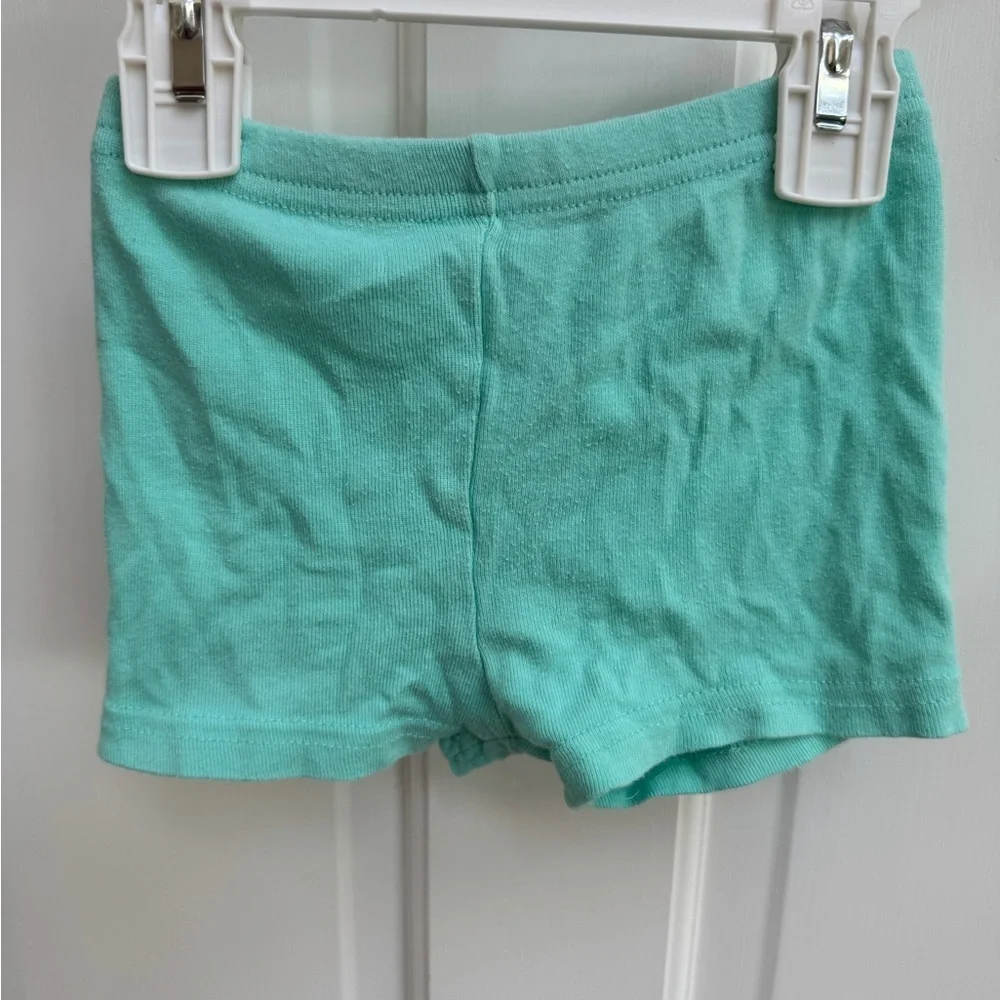 Disney 2T Girls Jasmine Aladdin Mint Green Pajama Shorts